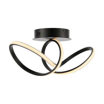 Chantelle 19.5" Modern Minimalist Aluminum Loop Integrated LED Semi Flush Mount - JONATHAN Y